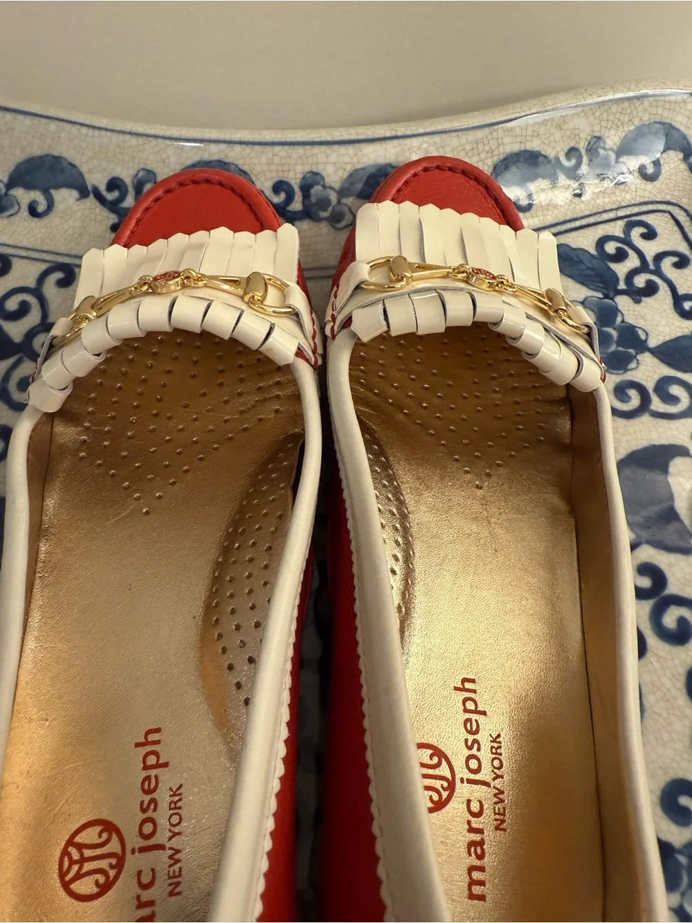 Marc Joseph New York Red Golf Loafers size 9